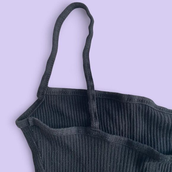 Me to We One Shoulder Ribbed Black Bodysuit - Picture 4 of 5